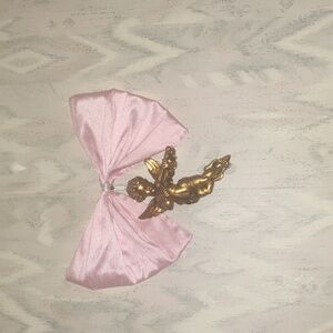 Set of 4 golden color mini angels cherubs wall decor